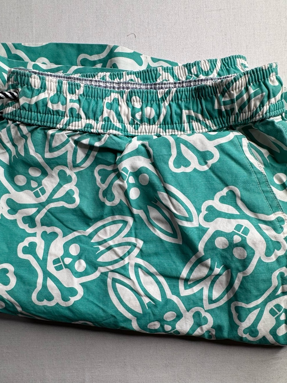 Psycho Bunny Teal and White Graphic Swim Shorts - Picture 8 of 8